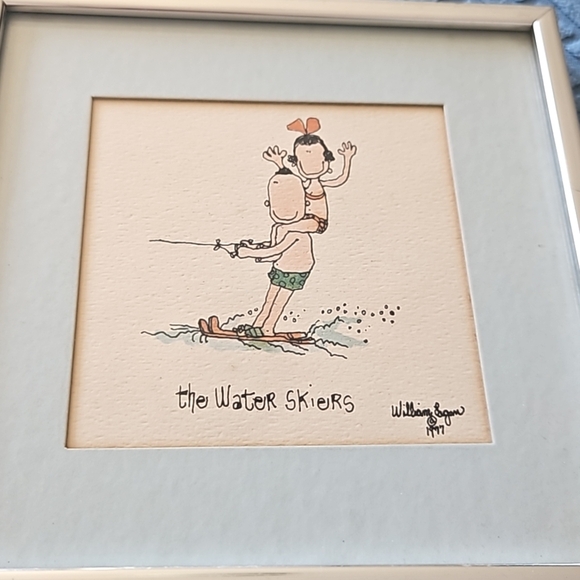 Vintage 'The Water Skiers' Signed Lithography  Art Print Framed 1977 - Picture 2 of 3